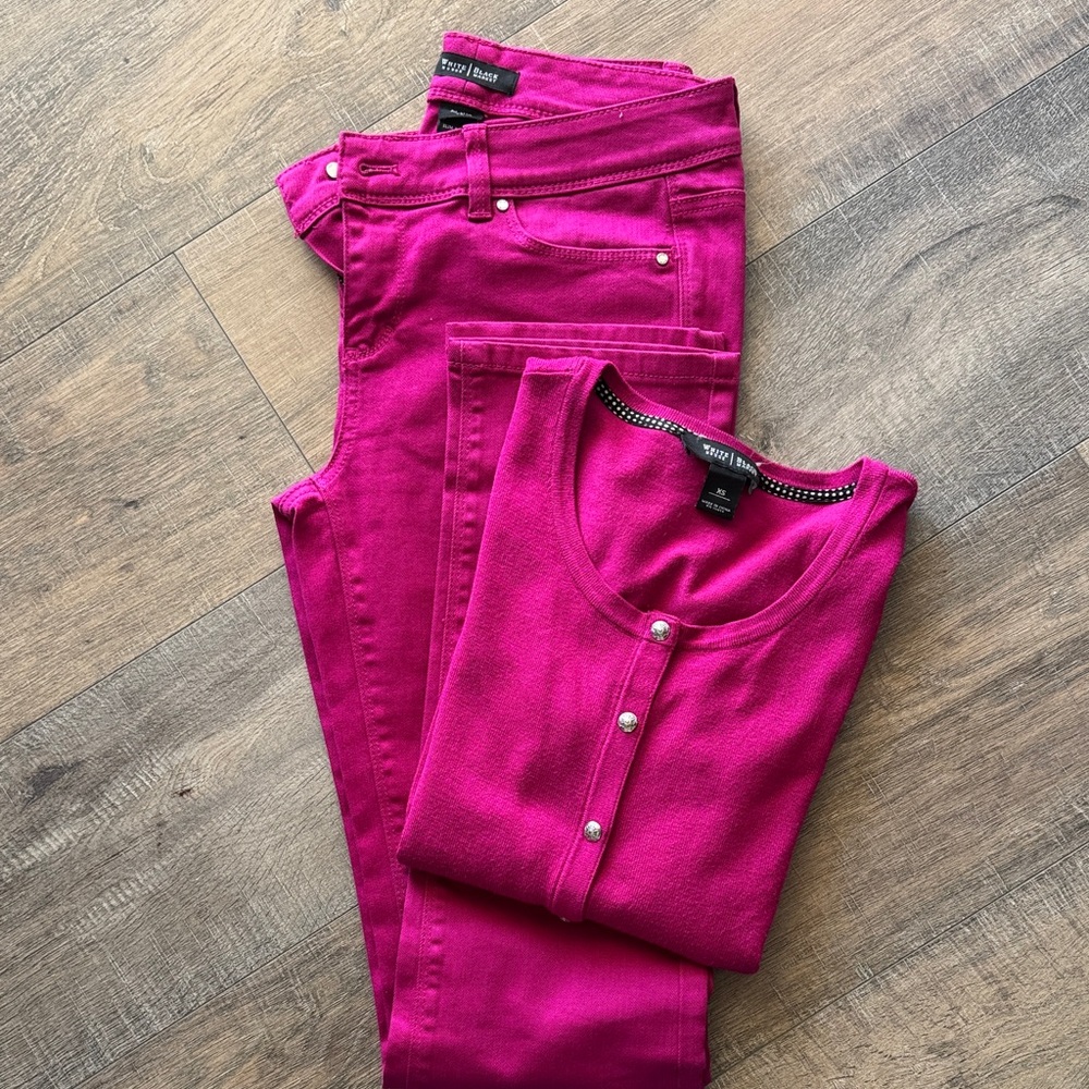 White House | Black Market Vibrant Fuchsia Pant Set | Size XS